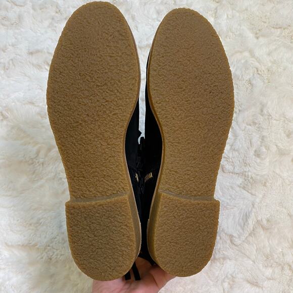 Kate Spade New York Size 9 Betsie Black Fringe Suede Ankle Booties Gold Zipper - Picture 13 of 16